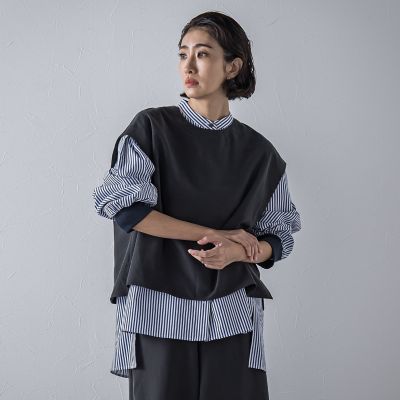 la.f...（Women）/ラ エフ "着こなし自在"2wayピーチポプリンジレ&#8810;洗濯機で洗える&#8811; 04ブラック コート・ジャケット【三越伊勢丹/公式】