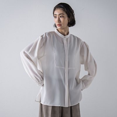 la.f...（Women）/ラ エフ "とろみ素材で着心地抜群"フィネスボイルブラウス&#8810;洗濯機で洗える&#8811; 02オフホワイト トップス【三越伊勢丹/公式】