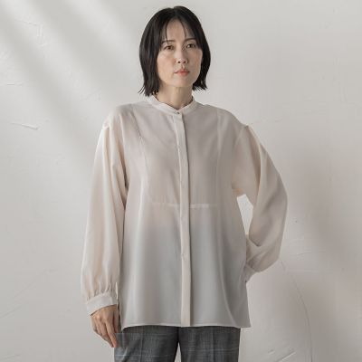 とろみ素材で着心地抜群”フィネスボイルブラウス≪洗濯機で洗える