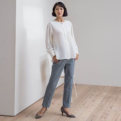 メランジツイルノーカラーブラウス | la.f（Women）/ラ エフ | 三越