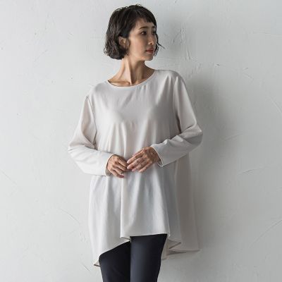 la.f...（Women）/ラ エフ "Tシャツ感覚で着られる"ジョーゼットブラウス&#8810;洗濯機で洗える&#8811; 13ライトグレー トップス【三越伊勢丹/公式】