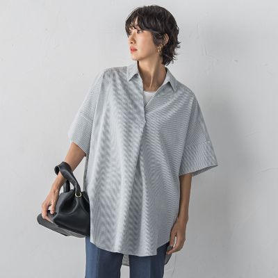＜la.f...（Women）＞【ＷＥＢ限定】”着るだけでサマになる”頼れるスキッパーチュニック