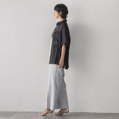 SETUP対応／新色追加】リネンライクシアーボイルシャツ | la.f