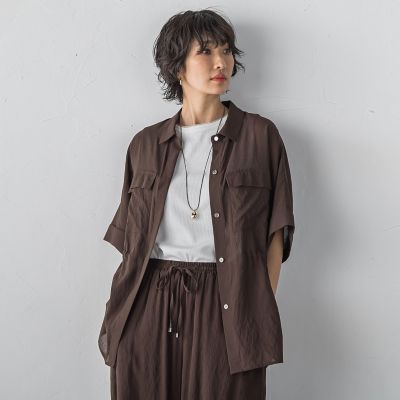 SETUP対応／新色追加】リネンライクシアーボイルシャツ | la.f