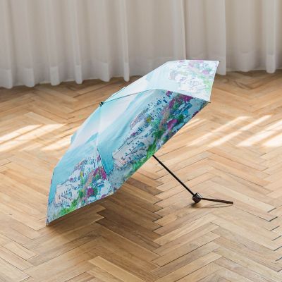 ＜la.f...（Women）＞【晴雨兼用】リゾート柄折りたたみ傘