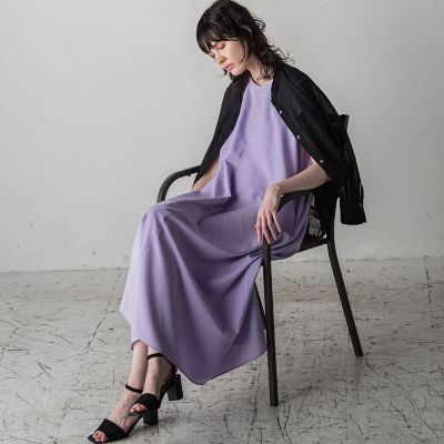 【大きいサイズ】麻調シャンブレーワンピース≪洗濯機で洗える／吸水速乾／ＵＶカット≫