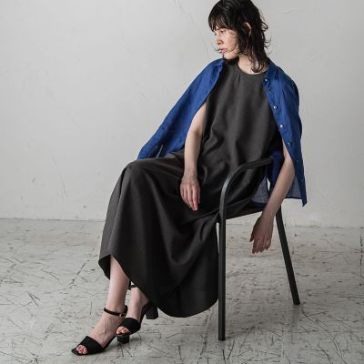 【大きいサイズ】麻調シャンブレーワンピース≪洗濯機で洗える／吸水速乾／ＵＶカット≫