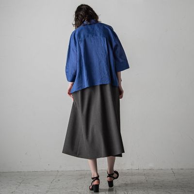 【大きいサイズ】麻調シャンブレーワンピース≪洗濯機で洗える／吸水速乾／ＵＶカット≫