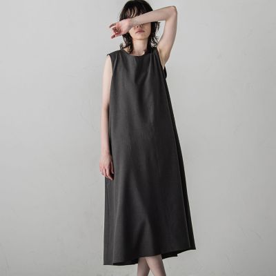 【大きいサイズ】麻調シャンブレーワンピース≪洗濯機で洗える／吸水速乾／ＵＶカット≫