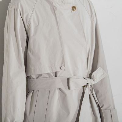 大きいサイズ】トレンチ風デザインアーティローザコート≪洗濯機で