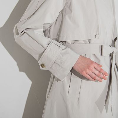 大きいサイズ】トレンチ風デザインアーティローザコート≪洗濯機で