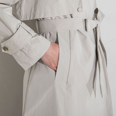 大きいサイズ】トレンチ風デザインアーティローザコート≪洗濯機で