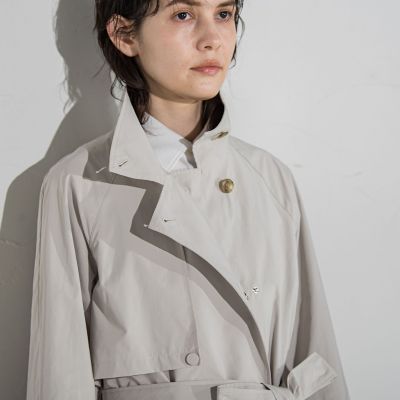 大きいサイズ】トレンチ風デザインアーティローザコート≪洗濯機で