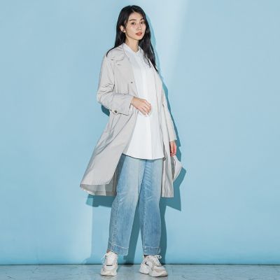 大きいサイズ】トレンチ風デザインアーティローザコート≪洗濯機で