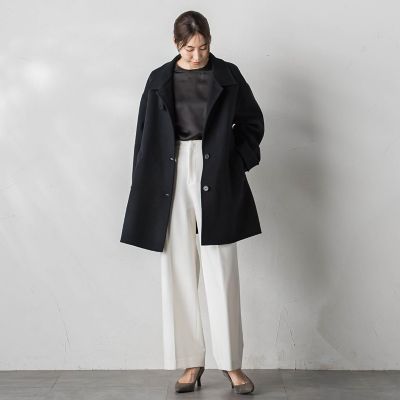 【大きいサイズ／カタログ掲載】両面シャルムリバーミドル丈コート