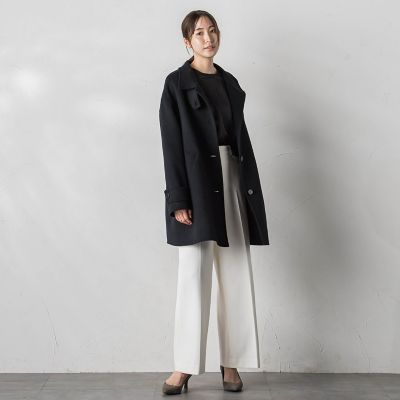 【大きいサイズ／カタログ掲載】両面シャルムリバーミドル丈コート