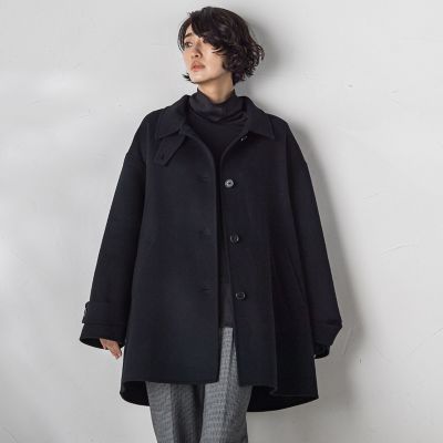 【大きいサイズ／カタログ掲載】両面シャルムリバーミドル丈コート