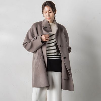 【大きいサイズ／カタログ掲載】両面シャルムリバーミドル丈コート