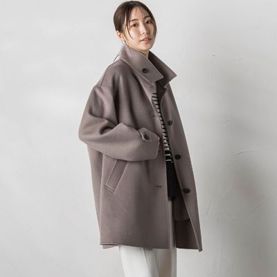【大きいサイズ／カタログ掲載】両面シャルムリバーミドル丈コート