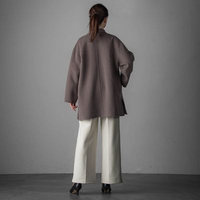 大きいサイズ】”軽さと贅沢なぬくもり”スタンドカラーリバーコート