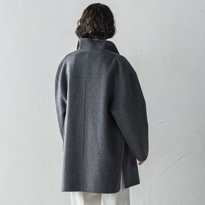 大きいサイズ】”軽さと贅沢なぬくもり”スタンドカラーリバーコート