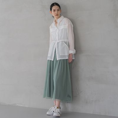 【大きいサイズ】シアーシャツジャケット≪洗濯機で洗える≫