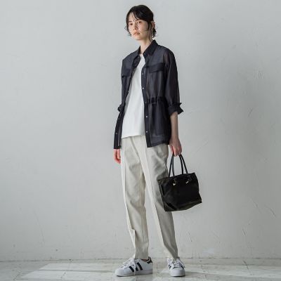 【大きいサイズ】シアーシャツジャケット≪洗濯機で洗える≫