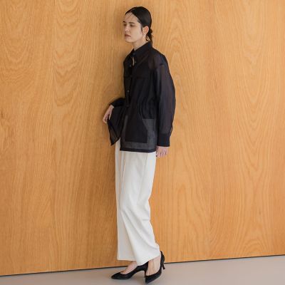 【大きいサイズ】シアーシャツジャケット≪洗濯機で洗える≫