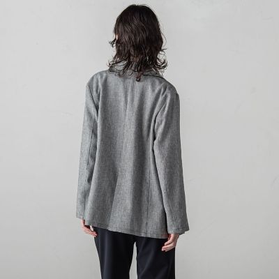 【大きいサイズ】リネンクラッシックジャケット≪手洗い可能／セットアップ対応≫