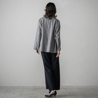 【大きいサイズ】リネンクラッシックジャケット≪手洗い可能／セットアップ対応≫