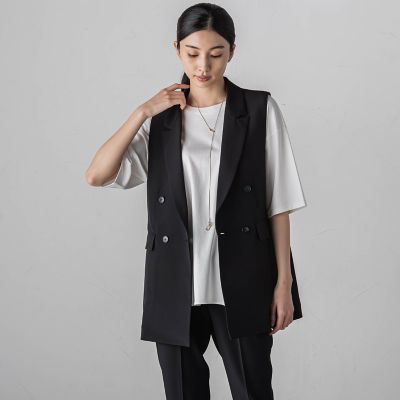 【大きいサイズ／カタログ掲載】ドライギャバストレッチジレ≪手洗い可能／セットアップ対応≫
