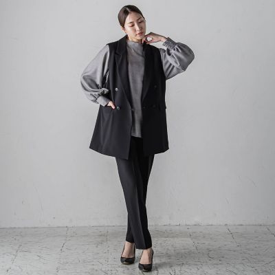 【大きいサイズ／カタログ掲載】ドライギャバストレッチジレ≪手洗い可能／セットアップ対応≫