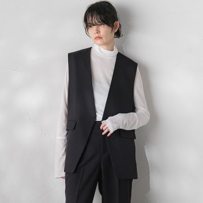 ＜la.f...（Women/大きいサイズ）＞【大きいサイズ】パウダーツイルストレッチジレ≪洗濯機で洗える／防シワ／セットアップ対応≫