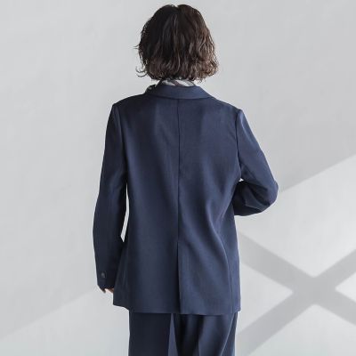 【大きいサイズ】麻調テーラードジャケット≪手洗い可能≫