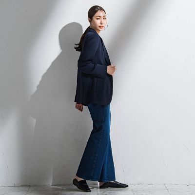 【大きいサイズ】麻調テーラードジャケット≪手洗い可能≫