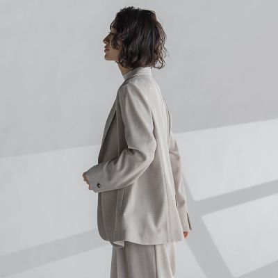 【大きいサイズ】麻調テーラードジャケット≪手洗い可能≫