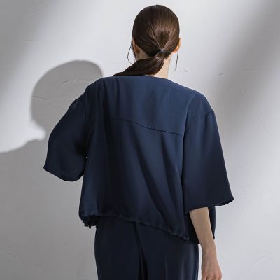【大きいサイズ】”シワレス”ジップアップブルゾン≪洗濯機で洗える≫