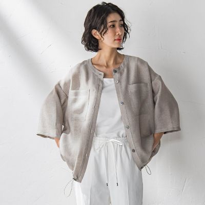 la.f...（Women/大きいサイズ）/ラ　エフ L （大きいサイズ） 【大きいサイズ】シャンブレーメッシュブルゾン≪手洗い可能≫
