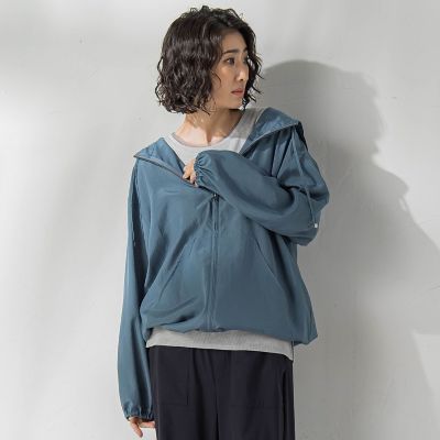 【大きいサイズ】梅雨時期も安心、撥水パーカー≪洗濯機で洗える≫