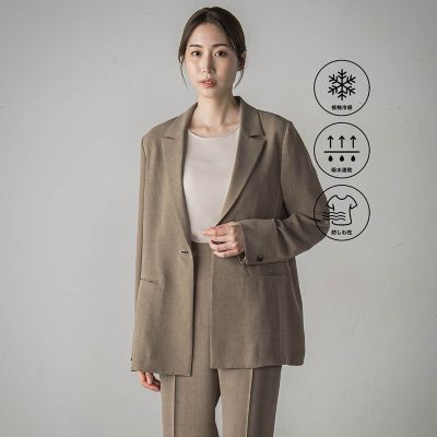 【SALE】【送料無料】la.f...（Women/大きいサイズ）/ラ エフ L（大きいサイズ）【旅楽シリーズ/極】メランジツイルジャケット&#8810;手洗い可能&#8811; 11キャメル コート・ジャケット【三越伊勢丹/公式】