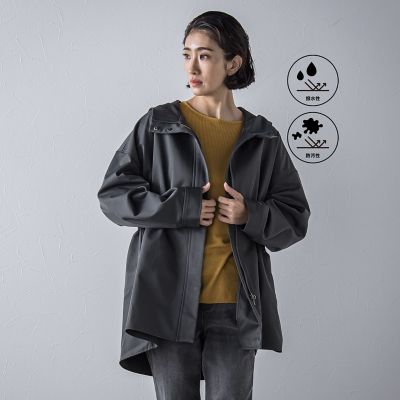 ＜la.f...（Women/大きいサイズ）＞【大きいサイズ】”シルエットの変化が楽しめる”ストレッチマウンテンパーカー