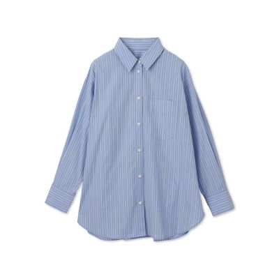 【大きいサイズ】キレイ色ストライプシャツ≪洗濯機で洗える≫