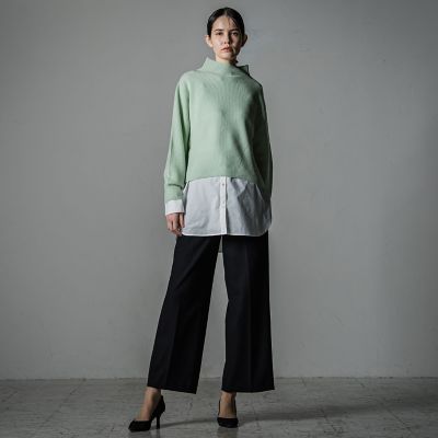 【大きいサイズ】レイヤードの味方サクラウォーム起毛ベアテンカットソー≪洗濯機で洗える／吸湿発熱性≫