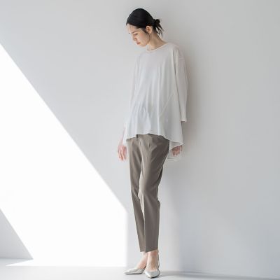 【大きいサイズ】フレアシルエットカットソー≪洗濯機で洗える≫