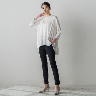 【大きいサイズ】フレアシルエットカットソー≪洗濯機で洗える≫