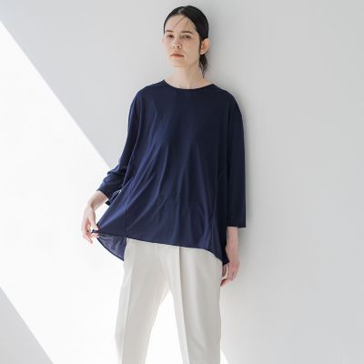 【大きいサイズ】フレアシルエットカットソー≪洗濯機で洗える≫