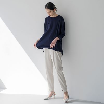 【大きいサイズ】フレアシルエットカットソー≪洗濯機で洗える≫