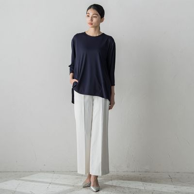 【大きいサイズ】フレアシルエットカットソー≪洗濯機で洗える≫
