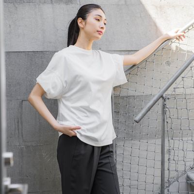 【大きいサイズ】袖シアーカットソー≪洗濯機で洗える／吸水速乾／接触冷感≫
