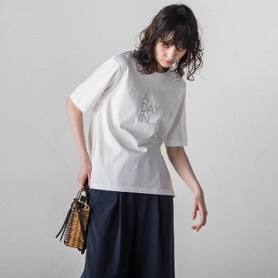 【大きいサイズ】刺しゅうコンパクトＴシャツ≪洗濯機で洗える≫
